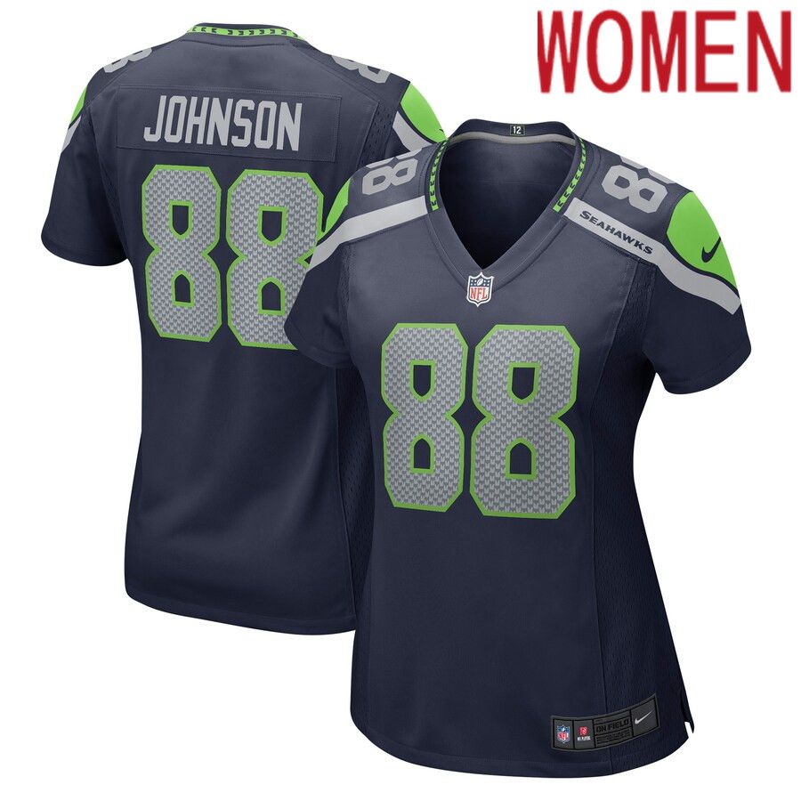 Women Seattle Seahawks #88 Cade Johnson Nike College Navy Game NFL Jersey